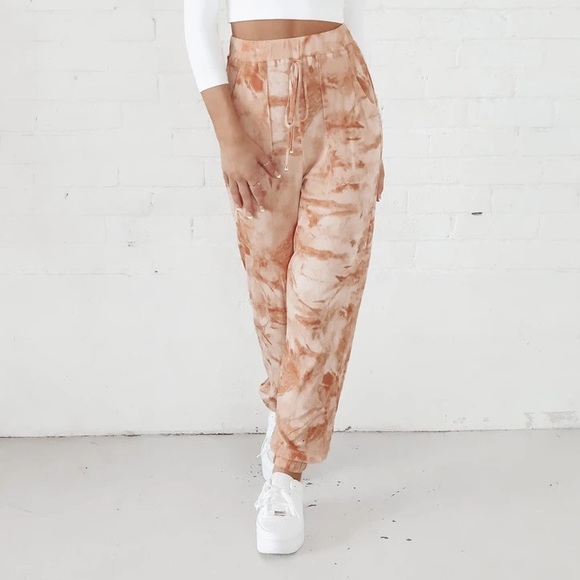 Band of Gypsies Pants - Band of Gypsies Orange Tye-Dye Joggers M